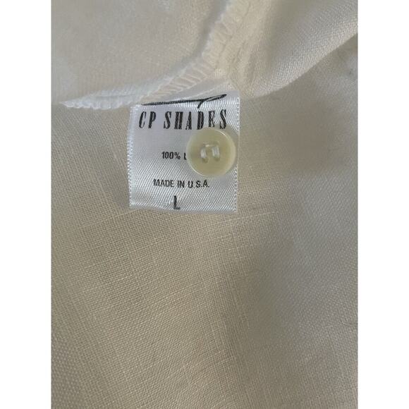 CP Shades Ruffle Top White Size Extra Large Linen Tunic Length - Picture 7 of 7